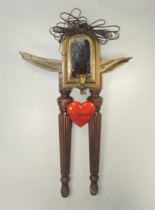 mirror and table legs, heart